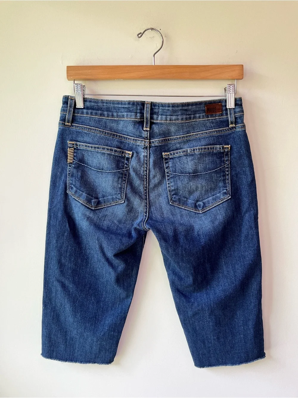 Paige Jimmy Jimmy Crop Denim Jorts Medium Wash Size 26